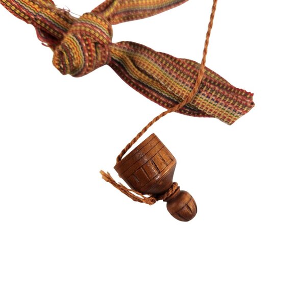 Handcrafted Wooden Water Canteen Decanter Flask Brass Feet Folk Art Barware Deco - Picture 10 of 12